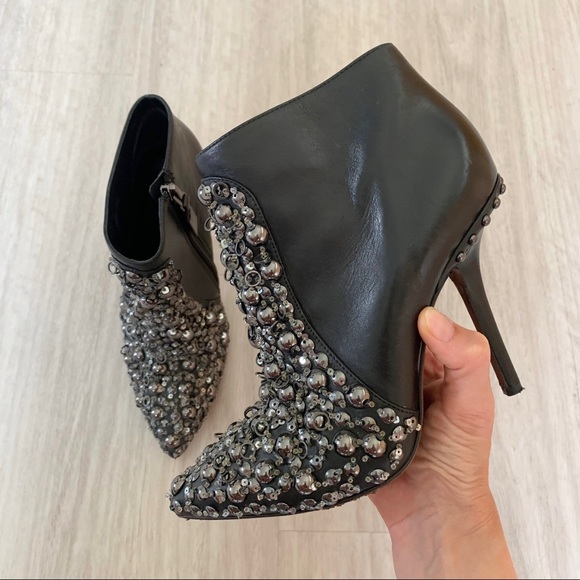Vera Wang Beacon Jeweled Leather Bootie - Picture 4 of 13